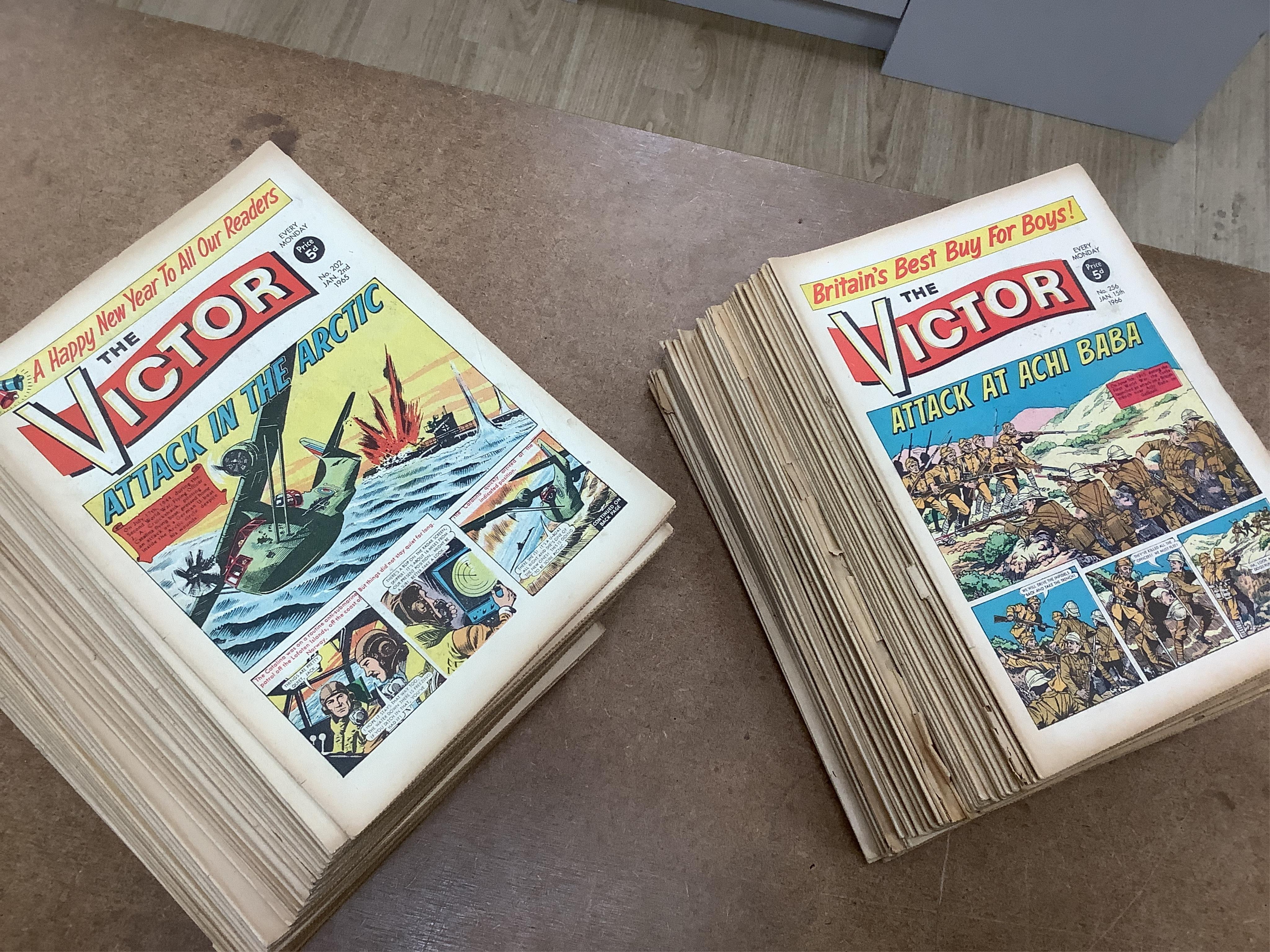 The Victor comic, issue’s from No. 1 Feb 25th 1961 (large quantity)., Condition - Mostly poor